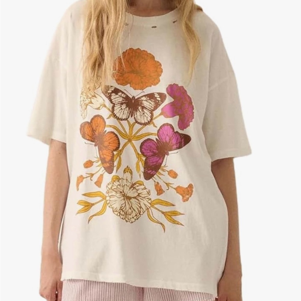 Floral Butterfly Graphic Tee